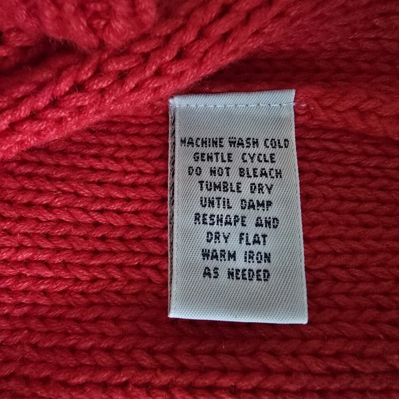 Red Cable Knit Cardigan Sweater size 2X - Picture 7 of 12